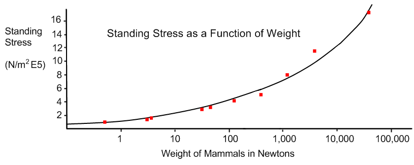 Graph of Standing Stress as a Function of Weight